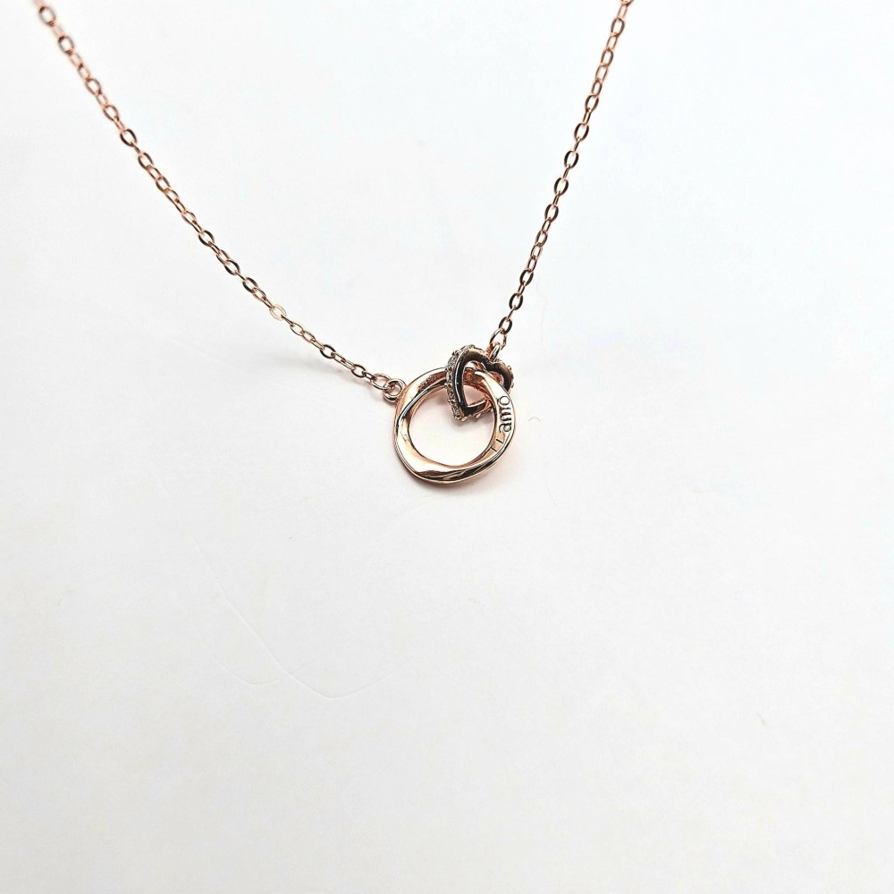 【莫比烏斯之鍊】S925純銀 莫比烏斯環愛心項鍊 TI AMO我愛你刻字項鍊 情人節送禮推薦飾品 CA0207-細節圖6