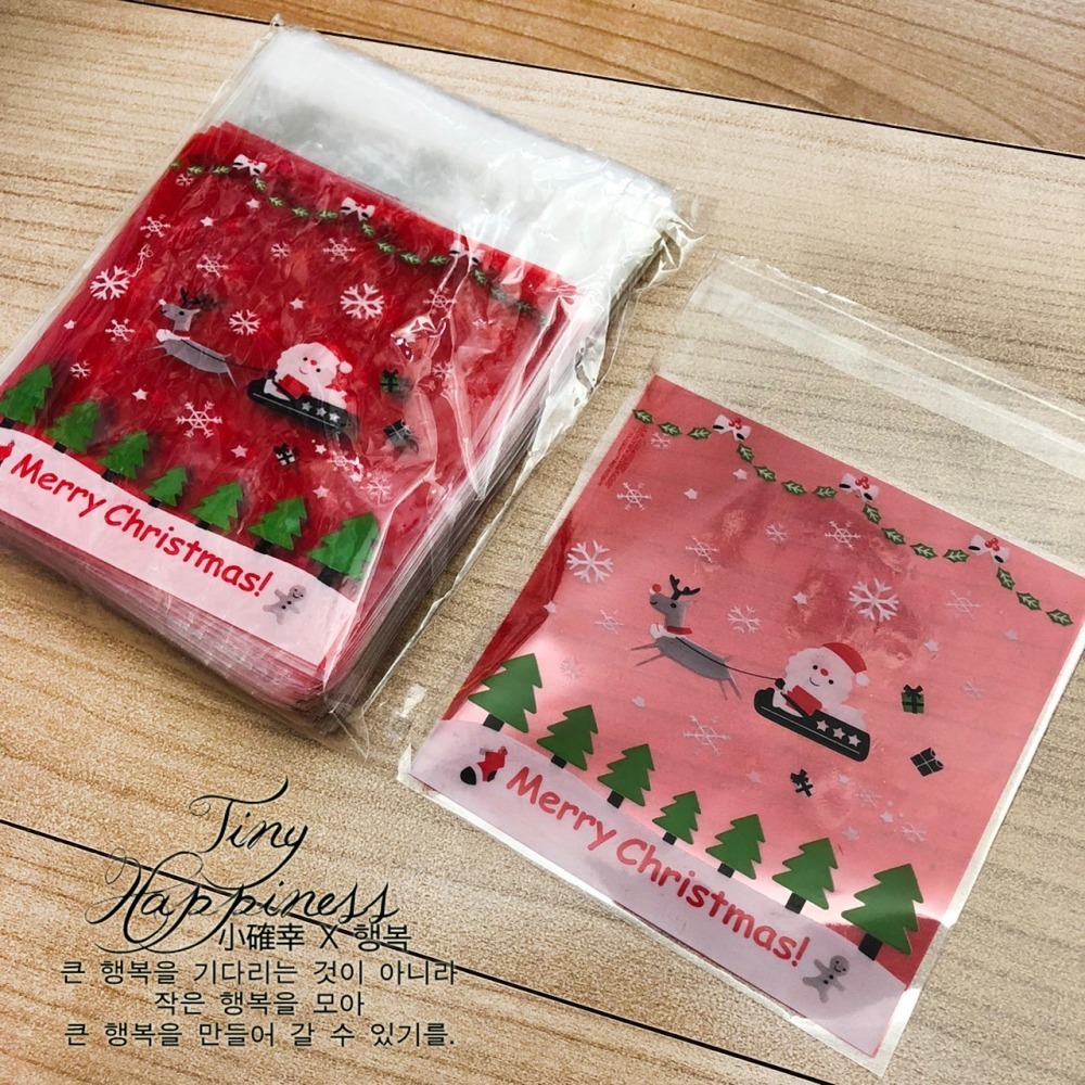 烘焙包裝袋 餅乾袋 糖果袋 禮品袋 分裝袋 10*10 幼兒園小禮物袋 (聖誕節) 自黏袋 耶誕節 聖誕老人 雪人 麋鹿-細節圖3