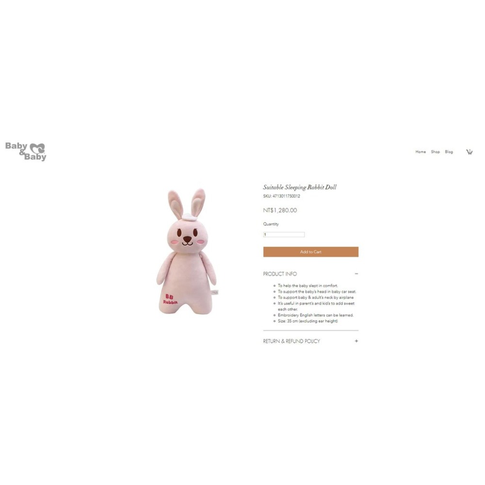 兔年送禮 兔寶寶舒眠娃娃-細節圖3