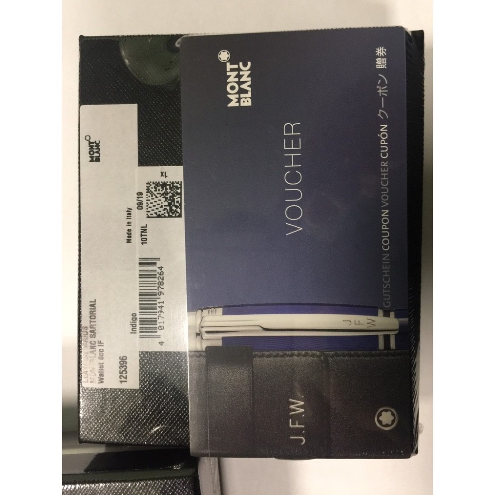 [長榮航空機上代購正品]萬寶龍匠心系列8卡皮夾-靛藍-細節圖4