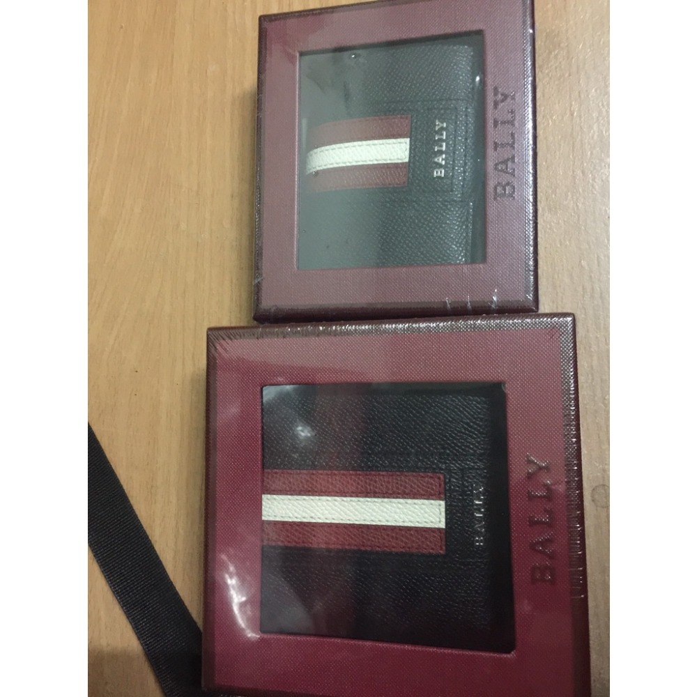 [長榮航空 代購正品] BALLY 黑色皮革防盜卡夾-細節圖3