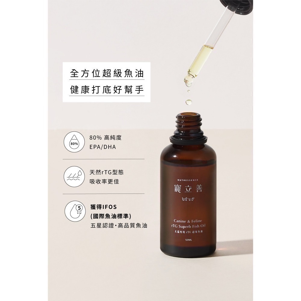 ★★現貨★★【寵立善】寵物天然保健食品/ rTG超高濃度 寵物魚油 OMEGA 3 DHA EPA 自然食 皮膚-細節圖3