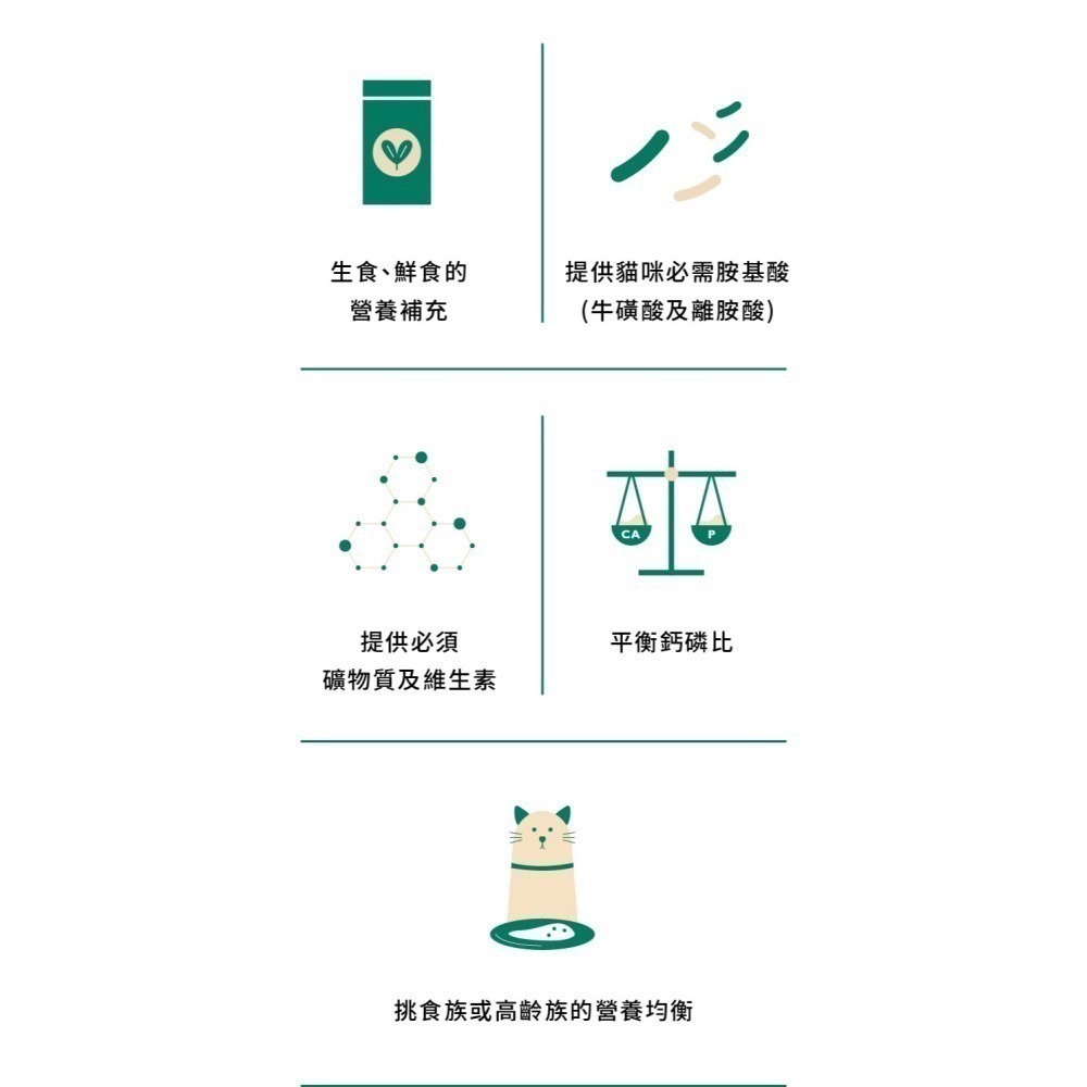 ★★現貨★★【寵立善】寵物天然保健食品/貓用綜合完整型營養粉 生食/鮮食必備 牛磺酸 離胺酸 貓咪營養粉 自然食-細節圖4