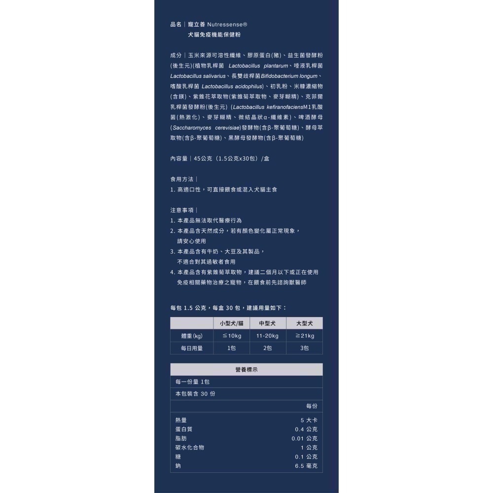 ★免運【寵立善】寵物天然保健食品/犬貓免疫機能保健粉 β-葡聚糖 黑酵母 後生元 犬貓免疫力強化 貓感冒 自然食-細節圖10