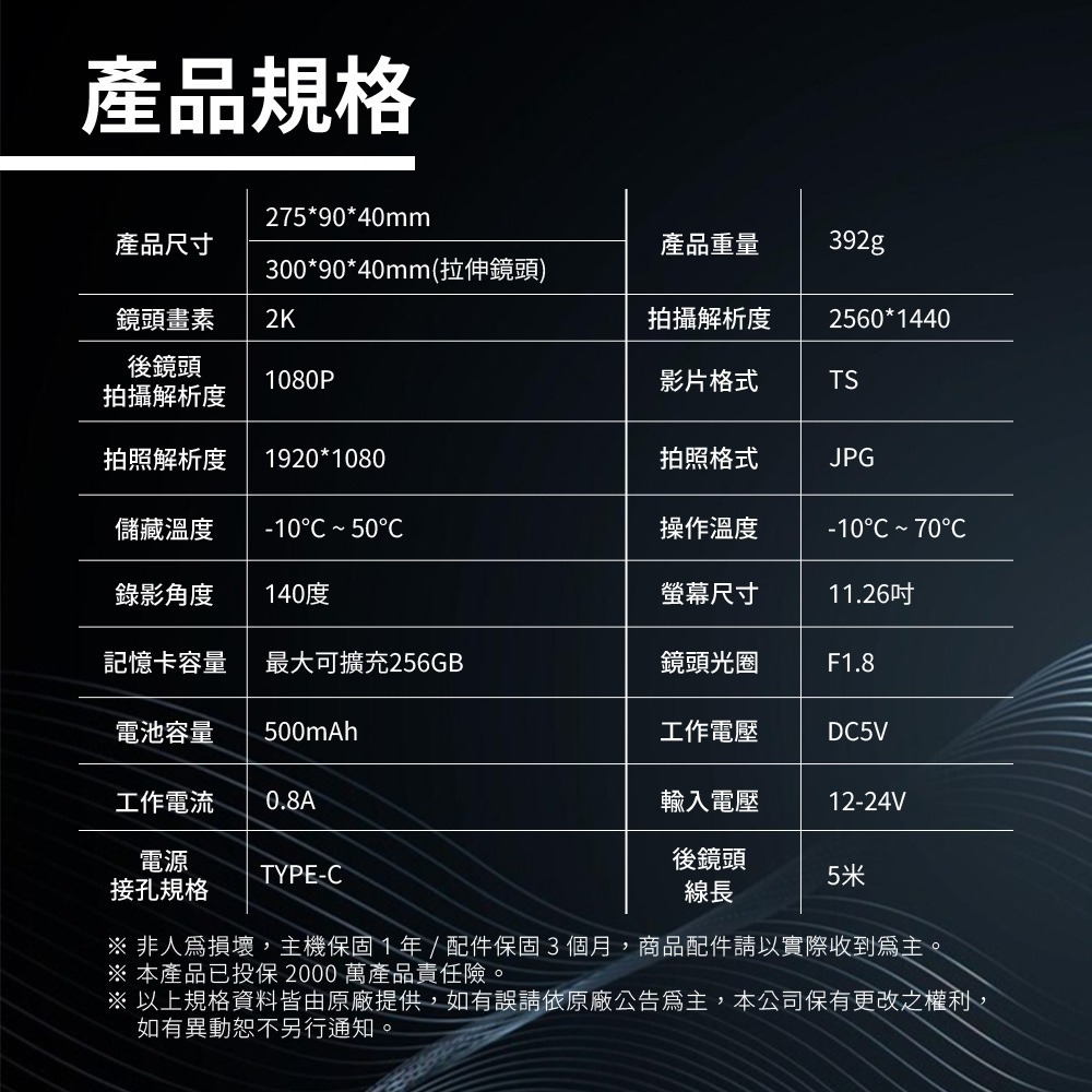 【任e行】NX3 2K 12吋 GPS 三鏡頭 行車記錄器 電子後視鏡 (前後+車內三錄影) 另有15米後鏡頭線款-細節圖11