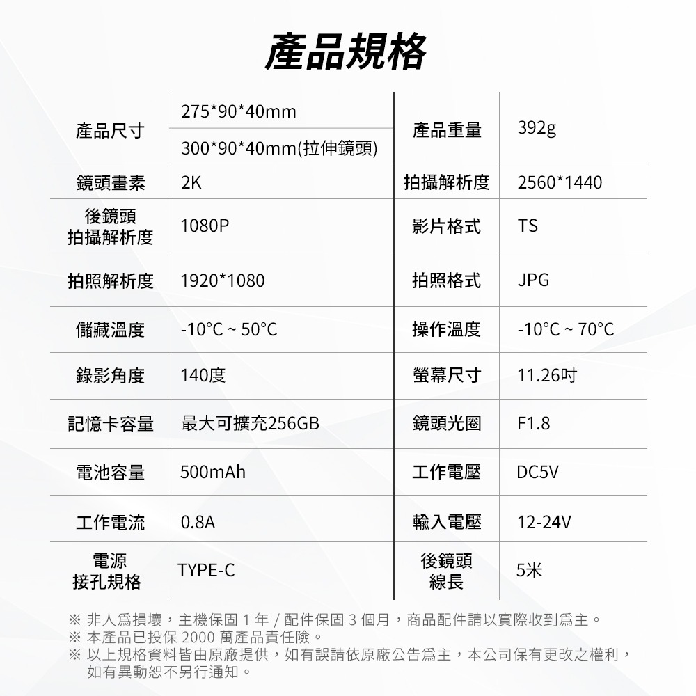 【路易視】HX3 12吋 2K GPS測速 三鏡頭 電子後視鏡 行車記錄器 (前後雙錄+車內錄影) 另有15米後鏡頭線-細節圖10