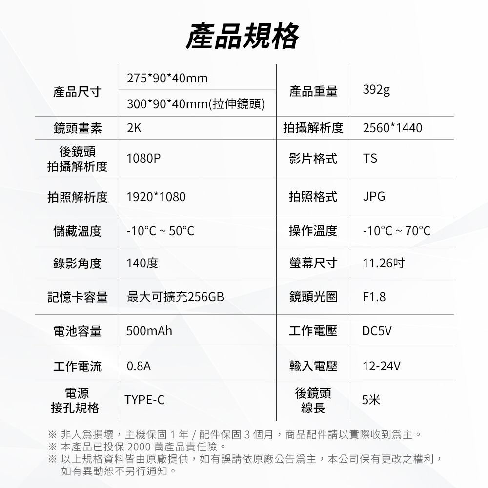【路易視】HX3 12吋 2K GPS測速 三鏡頭 電子後視鏡 行車記錄器 (前後雙錄+車內錄影) 另有15米後鏡頭線-細節圖11