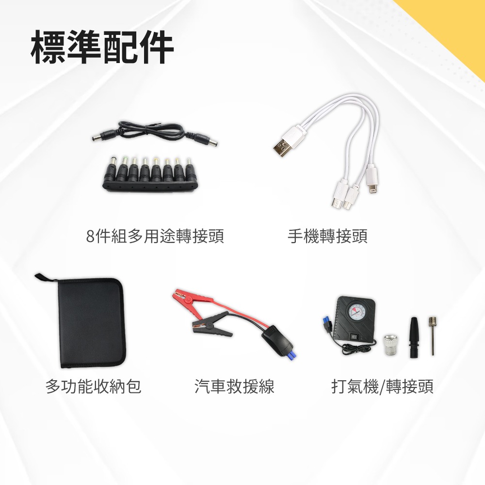 【任e行】PT-162 12000mAh 多功能 汽車緊急啟動電源 救車行動電源 防反接智能電夾 附打氣機-細節圖10