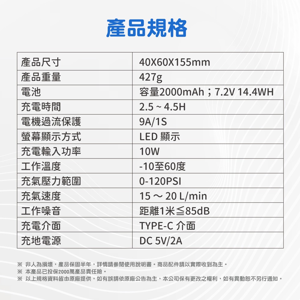 【任e行】V2 LED顯示 多功能 無線打氣機 充器機-細節圖10