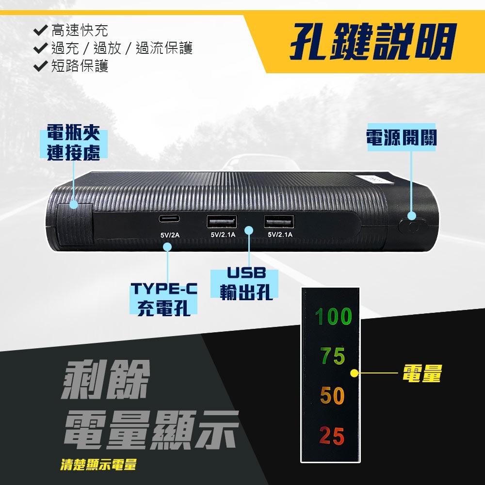 【非常G車】PT-118 10000mAh 汽機車 緊急啟動電源 行動電源-細節圖3