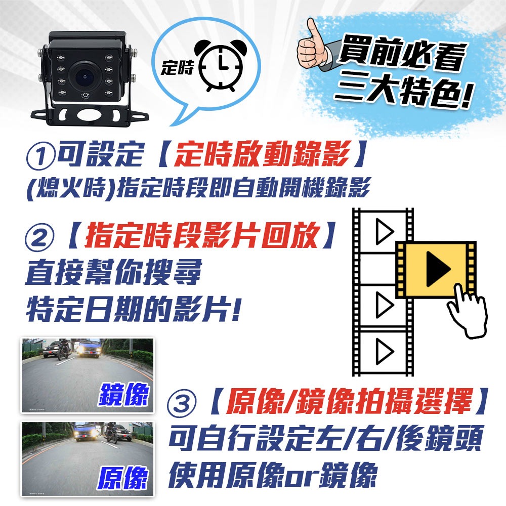 【路易視】FX3 1080P 全景四路 行車紀錄器、大貨車、大客車及各式車輛適用 64G記憶卡選購-細節圖2