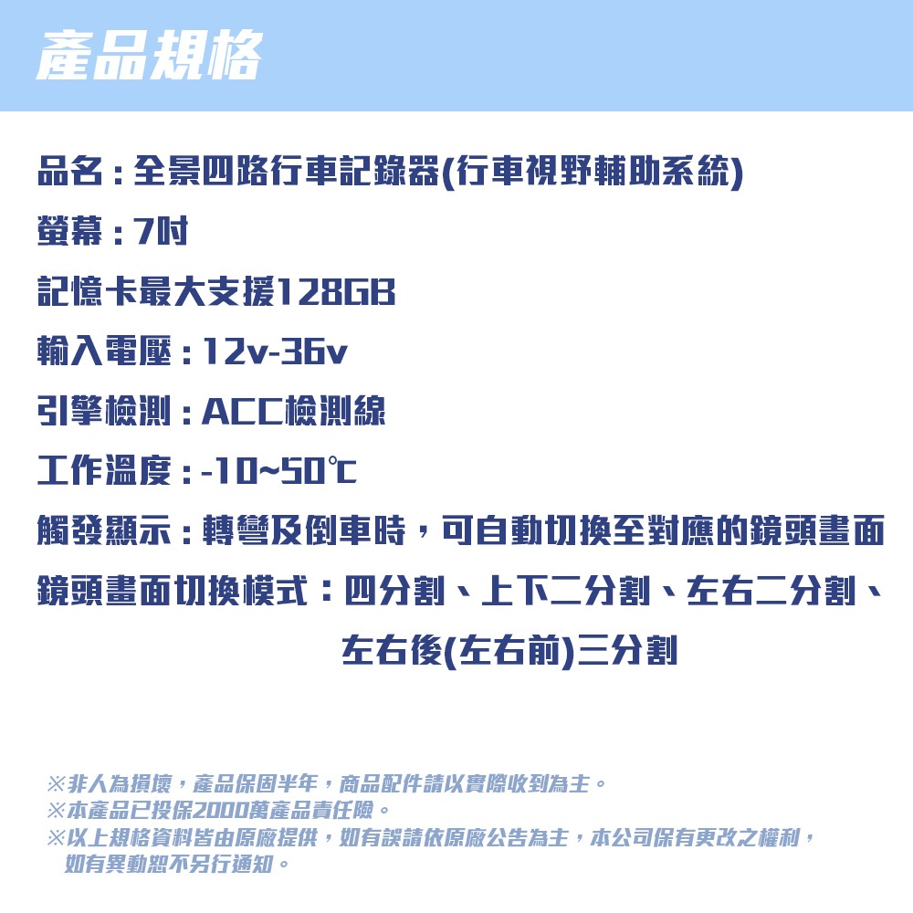 【路易視】FX3 1080P 全景四路 行車紀錄器、大貨車、大客車及各式車輛適用 64G記憶卡選購-細節圖11