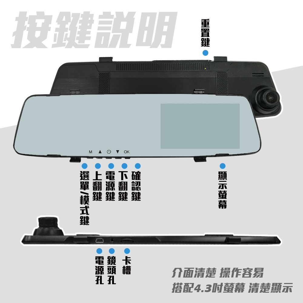【路易視】HX6 後視鏡單鏡頭行車紀錄器-細節圖3