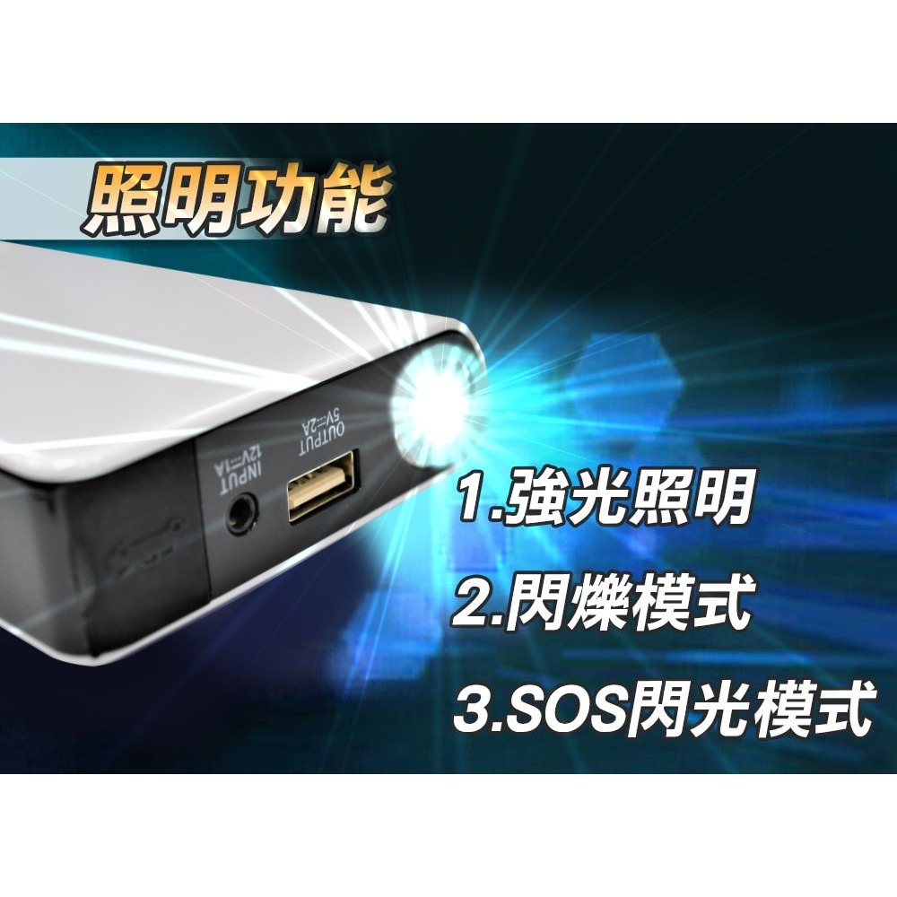 【非常G車】PT-106 12000mAh 多功能 救車行動電源(贈機車救援線) 可加購打氣機-細節圖6