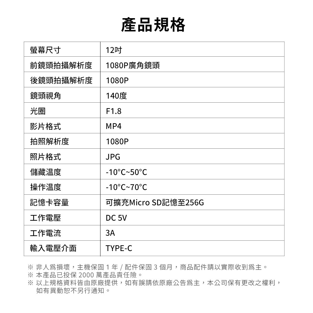 [任e行] VX6 1080P GPS測速 四鏡頭 電子後視鏡 行車記錄器-細節圖11