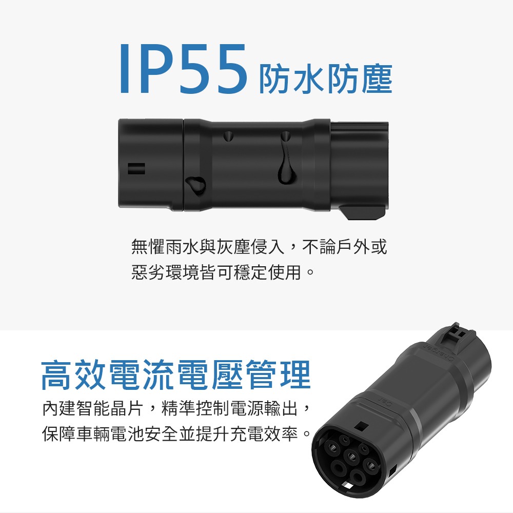 【綠行家】美規J1772 轉 歐規Type2 轉接頭 歐規Type2 轉 美規J1772 電動車充電 旅充 慢充 充電樁-細節圖7