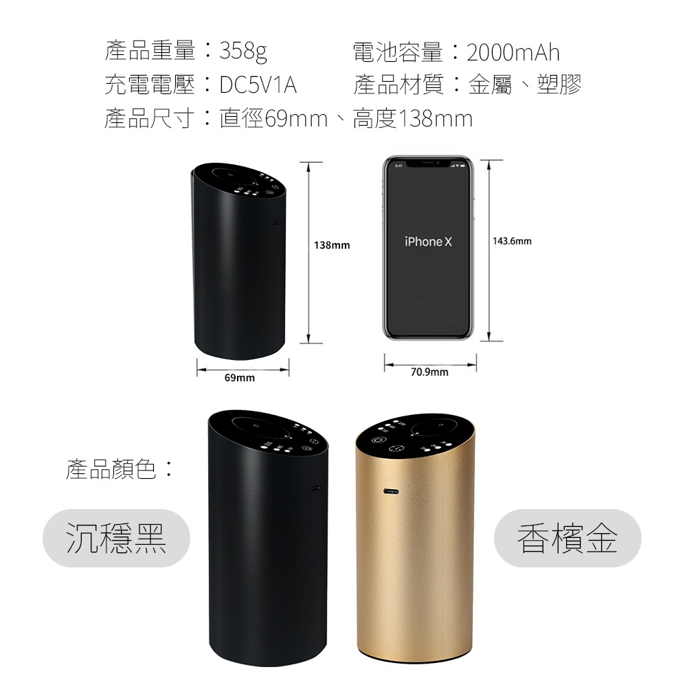 【綠行家】DHV2 車載香薰機 精油擴香儀 (間歇擴香 定時關機 傾斜關機保護)-細節圖10