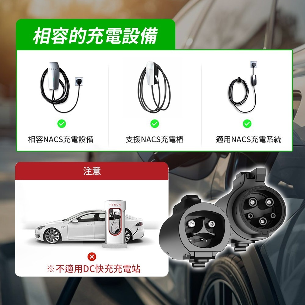 【綠行家】特斯拉TPC(NACS)充電槍 轉 J1772(CCS1)車端插口 專用轉接頭-細節圖4