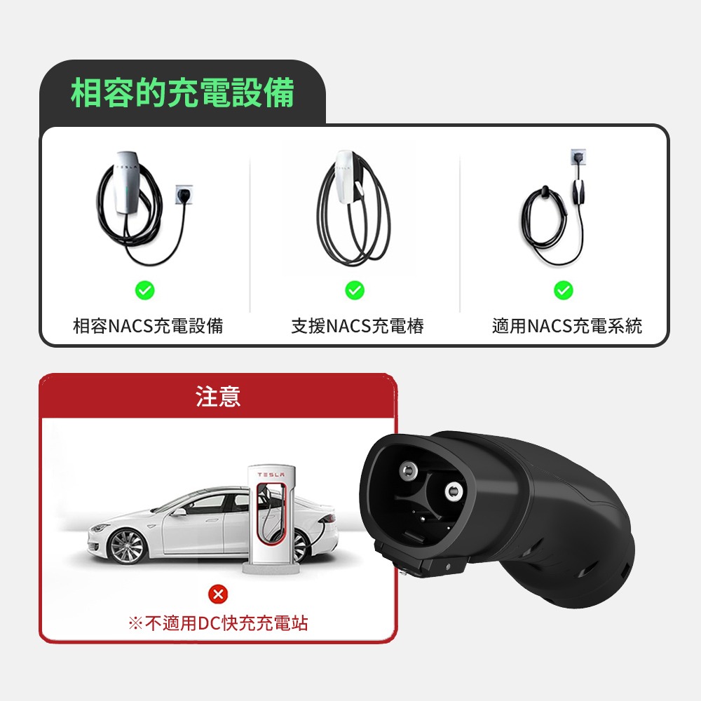 【綠行家】特斯拉TPC(NACS)充電槍 轉 Type2(CCS2車端插口) 專用轉接頭-細節圖4