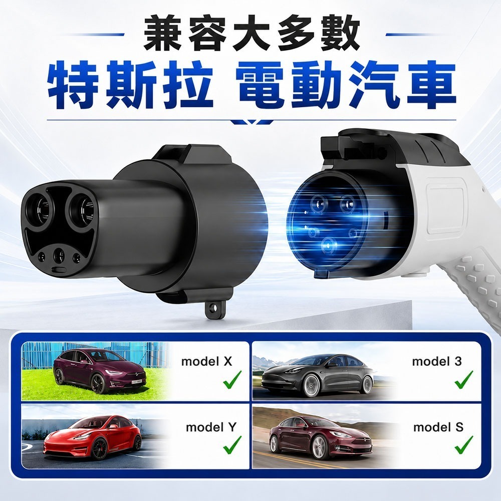 【綠行家】 J1772(CCS1)充電槍 轉 特斯拉TPC(NACS) 車端插口 專用轉接頭-細節圖3