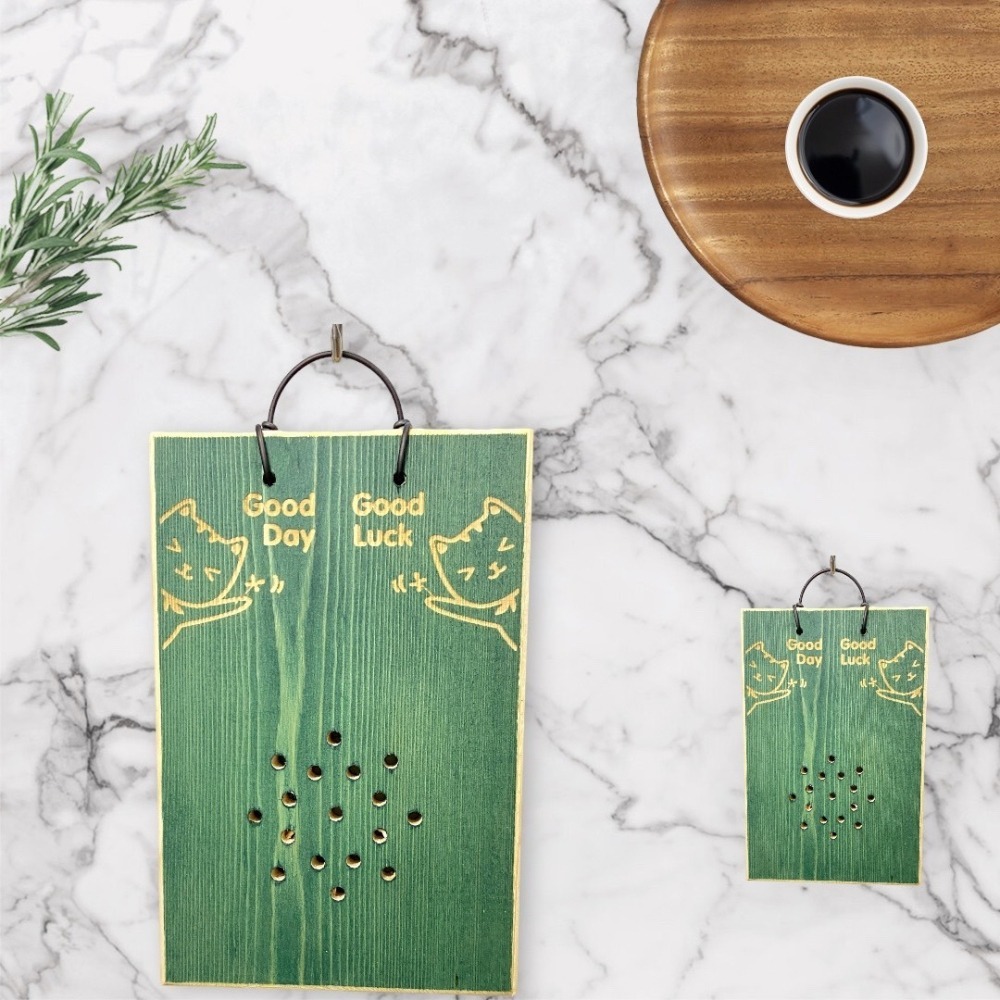 【鹿藝仕】幸運貓雷雕木蠟板 鹿角蕨  蕨類 上板 木植板 植栽板 原木板 圓邊處理 透氣孔-細節圖2