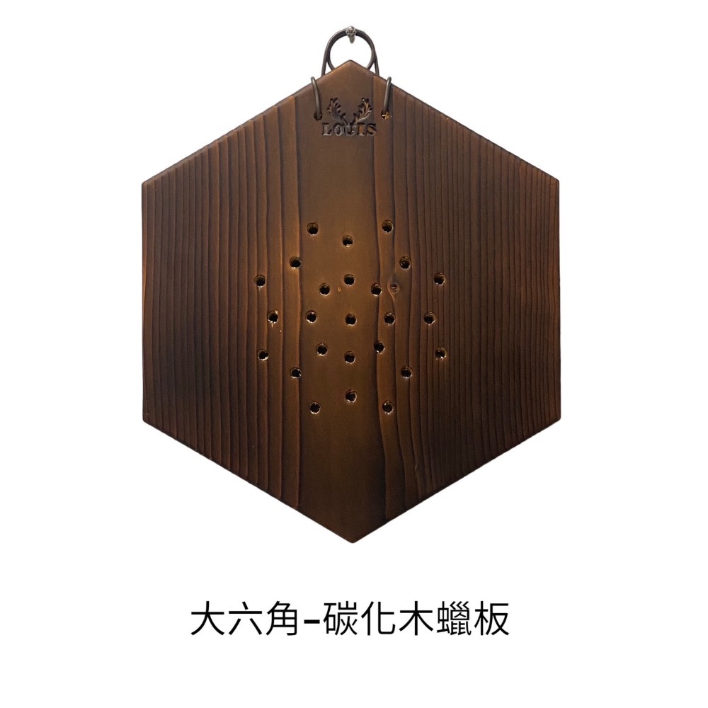 【鹿藝仕】大六角蜂蠟木植板 雙面著色 鹿角蕨 天然蜂蠟 上板 木植板 植栽板 原木板 圓邊處理 透氣孔-規格圖5