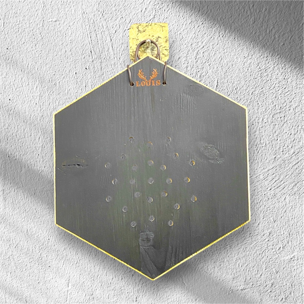 【鹿藝仕】大六角蜂蠟木植板 雙面著色 鹿角蕨 天然蜂蠟 上板 木植板 植栽板 原木板 圓邊處理 透氣孔-規格圖5