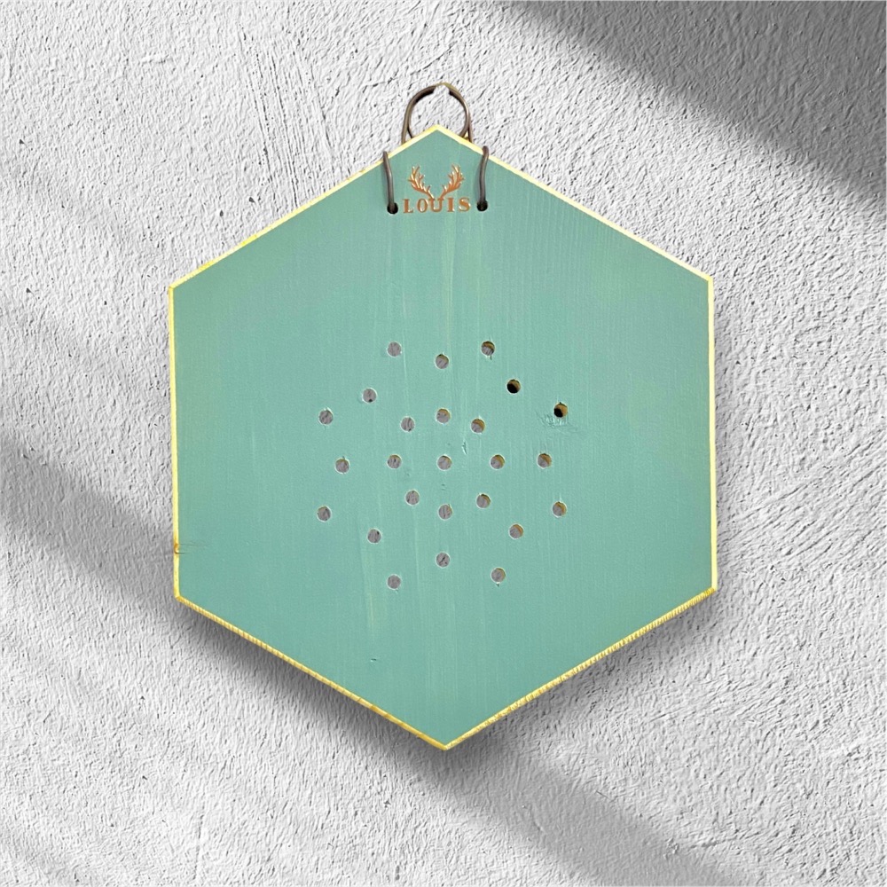 【鹿藝仕】中六角蜂蠟木植板 雙面著色 鹿角蕨 天然蜂蠟 上板 木植板 植栽板 原木板 圓邊處理 透氣孔-規格圖7