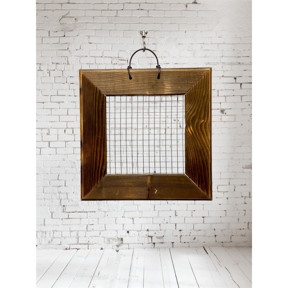 《鹿藝仕》鹿角蕨素材 碳化 原木板材白鐵框網 鹿角蕨 蘭花 空氣鳳梨 上板資材（含鋁線掛環&白鐵窗簾鉤）-規格圖3