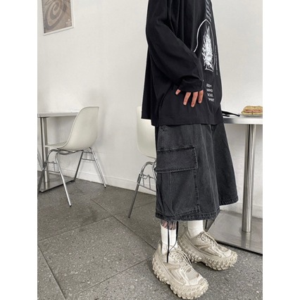 【PORY STORE】🇰🇷韓國 city boy 重磅 水洗 刷色 大口袋 工裝 牛仔 短褲 工裝褲 牛仔褲-細節圖4