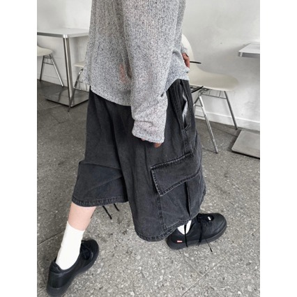 【PORY STORE】🇰🇷韓國 city boy 重磅 水洗 刷色 大口袋 工裝 牛仔 短褲 工裝褲 牛仔褲-細節圖9