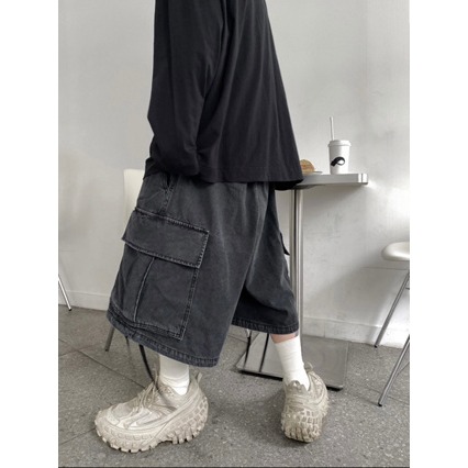 【PORY STORE】🇰🇷韓國 city boy 重磅 水洗 刷色 大口袋 工裝 牛仔 短褲 工裝褲 牛仔褲-細節圖10