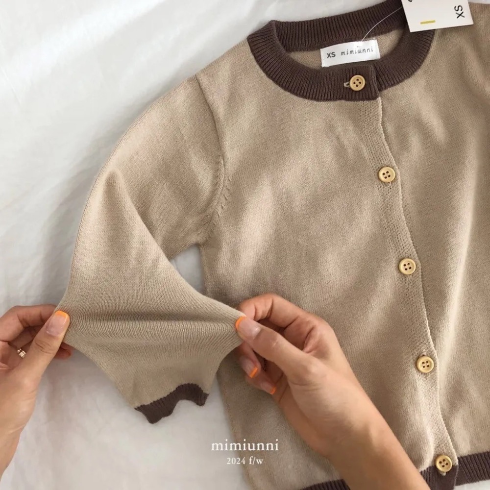 [現貨] 韓國 mimiunni 拼色針織外套-細節圖2