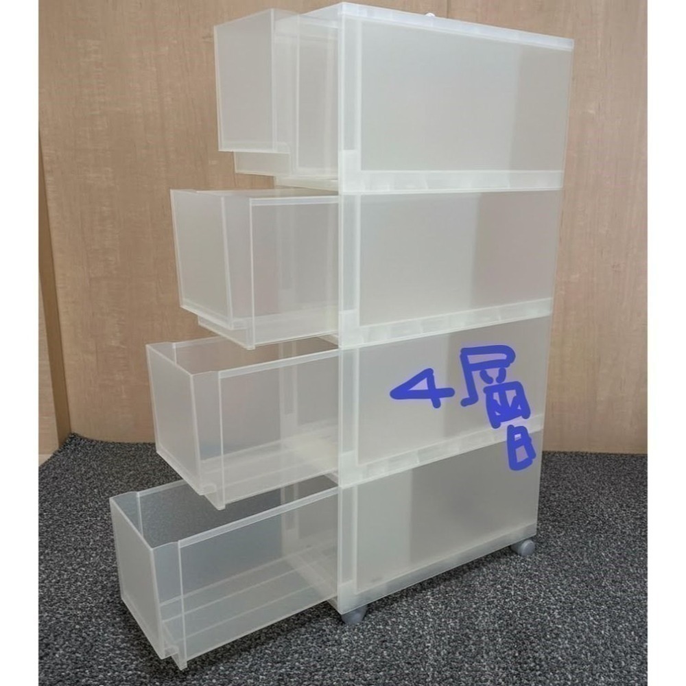 無印 4層 PP附輪收納箱-細節圖2