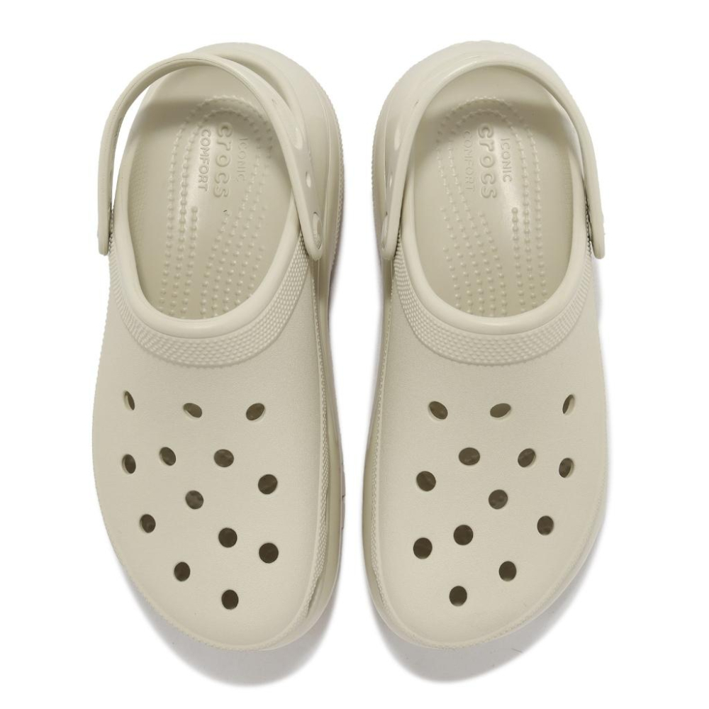 Crocs 涼拖鞋 Classic Mega Crush Clog 男女鞋 骨白色 超厚底 光輪克駱格 卡駱馳 2079-細節圖5