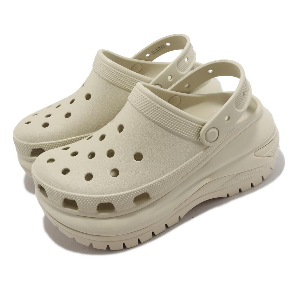 Crocs 涼拖鞋 Classic Mega Crush Clog 男女鞋 骨白色 超厚底 光輪克駱格 卡駱馳 2079-細節圖7