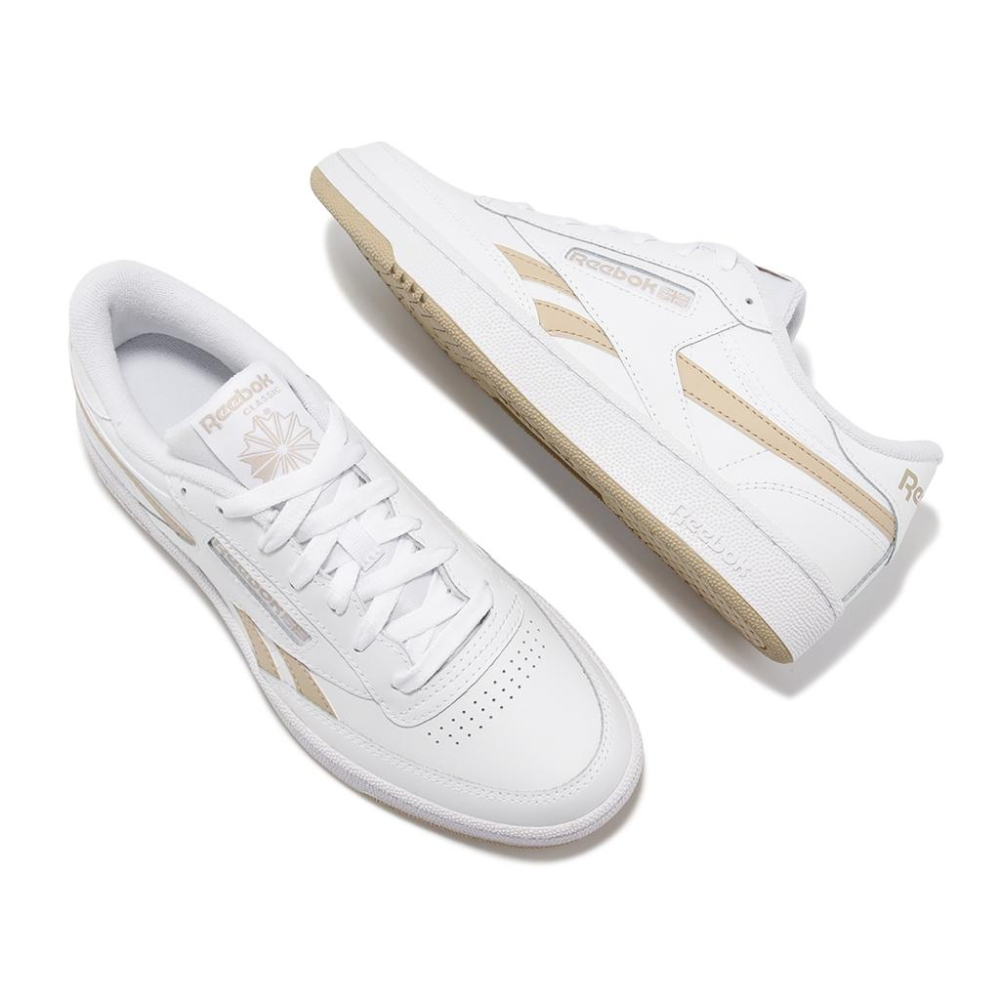 Reebok 休閒鞋 Club C Revenge 男鞋 女鞋 白 卡其 皮革 低筒 復古 情侶鞋 100074231-細節圖7