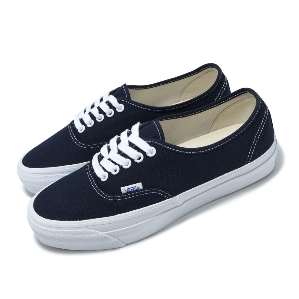 vans 休閒鞋 Authentic Reissue 44 男女鞋 藍 白 帆布 華夫格大底 板鞋 情侶鞋 VN000-細節圖7