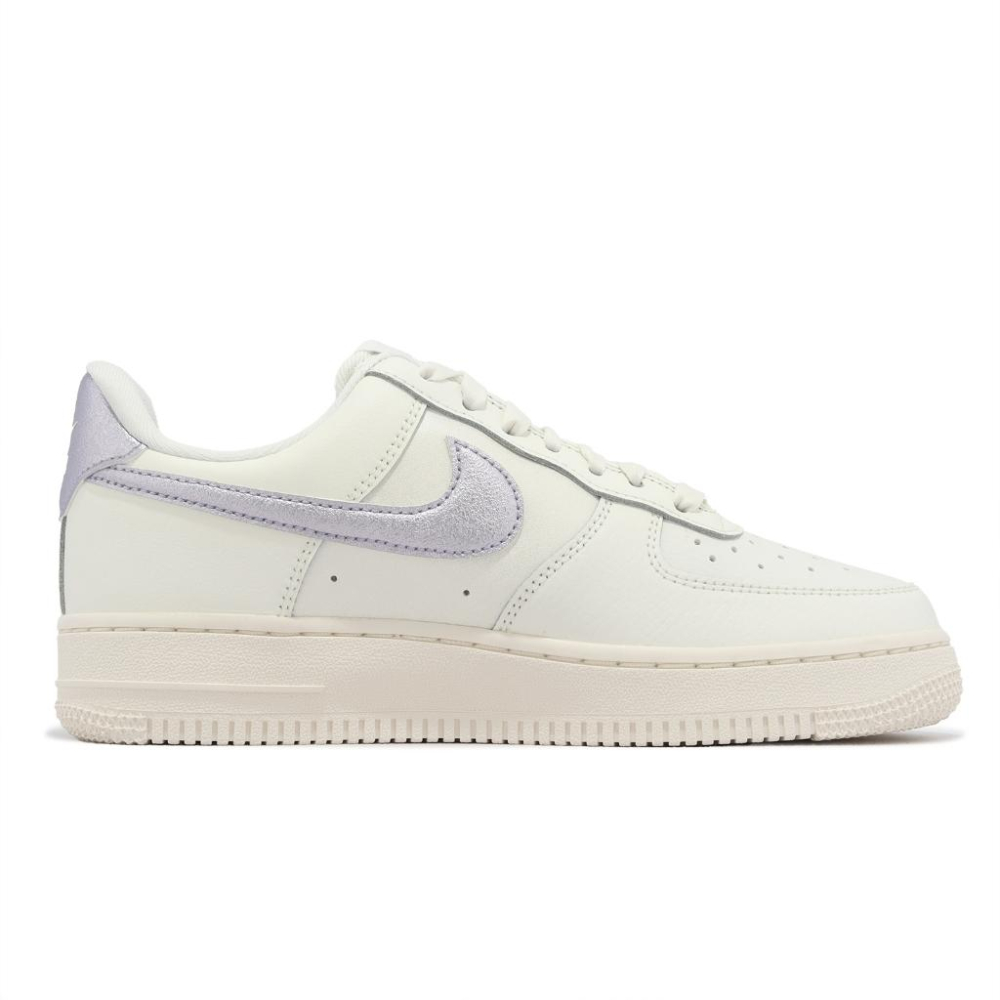 Nike 休閒鞋 Wmns Air Force 1 07 ESS 米白 紫 金屬感 女鞋 AF1 DV7470-100-細節圖2