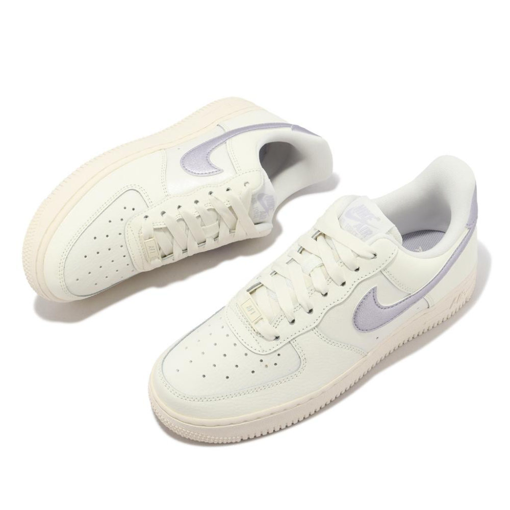 Nike 休閒鞋 Wmns Air Force 1 07 ESS 米白 紫 金屬感 女鞋 AF1 DV7470-100-細節圖5