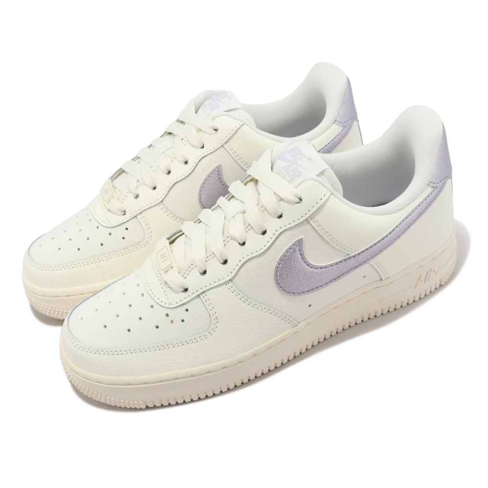 Nike 休閒鞋 Wmns Air Force 1 07 ESS 米白 紫 金屬感 女鞋 AF1 DV7470-100-細節圖7