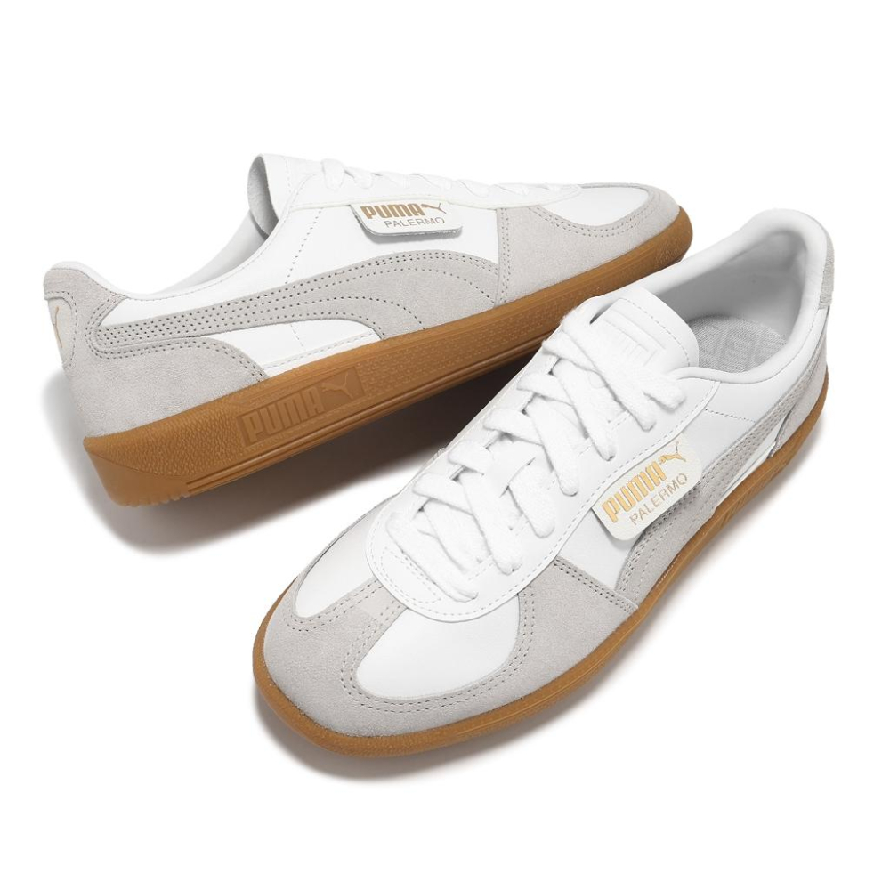 Puma 德訓鞋 Palermo Lth 男鞋 女鞋 白 灰 麂皮 復古 休閒鞋 情侶鞋 ROSE同款 39646412-細節圖6