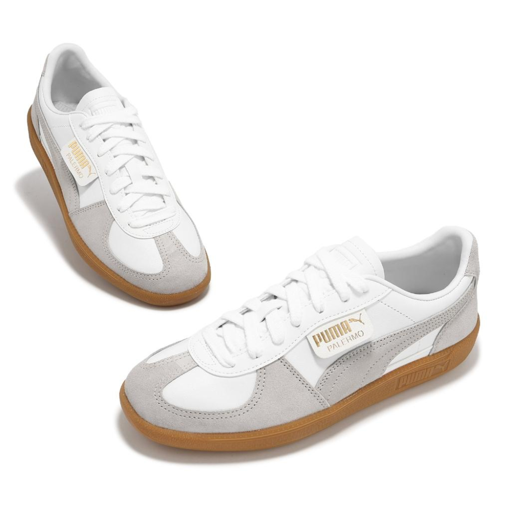 Puma 德訓鞋 Palermo Lth 男鞋 女鞋 白 灰 麂皮 復古 休閒鞋 情侶鞋 ROSE同款 39646412-細節圖7