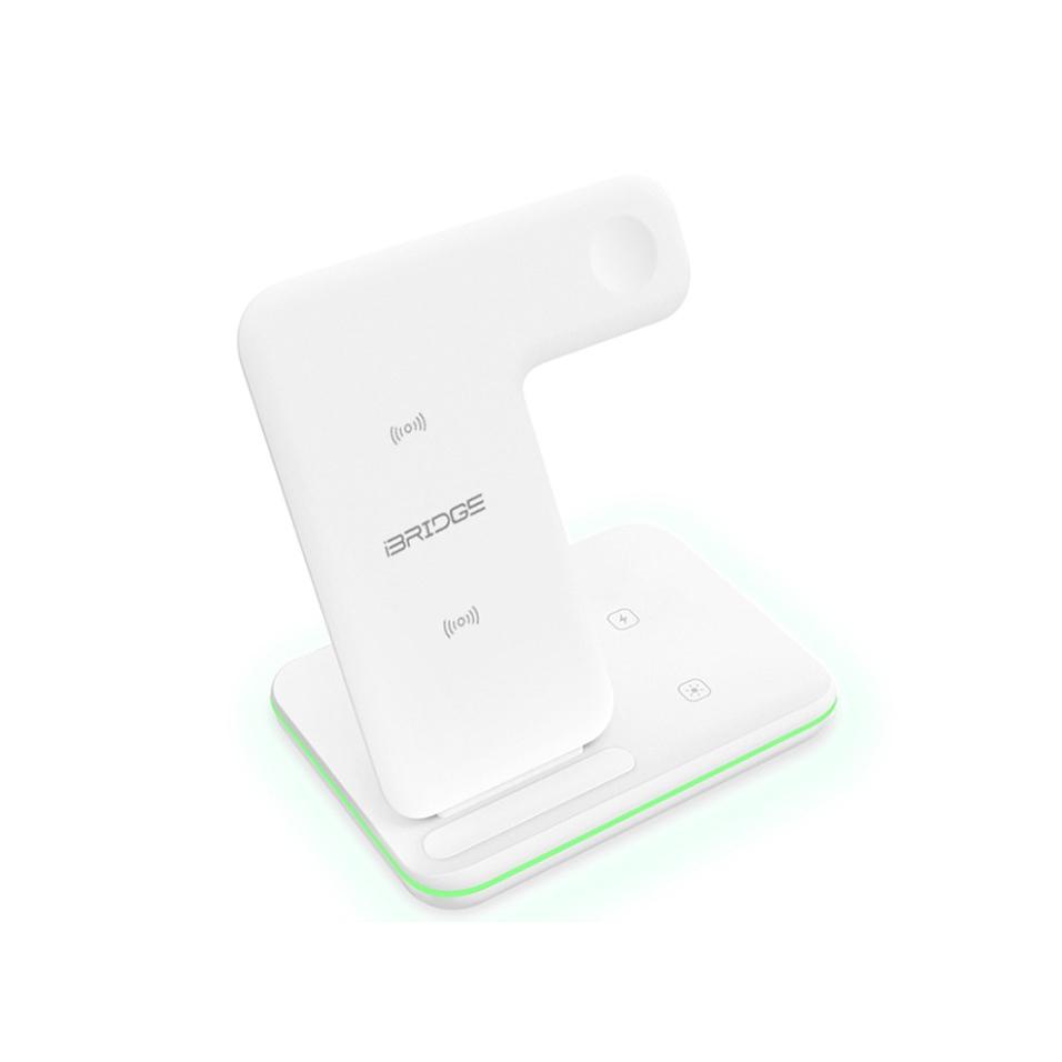 買在送螢幕擦拭吊飾+口罩 iBRIDGE 15W極速三合一無線充電器-細節圖2