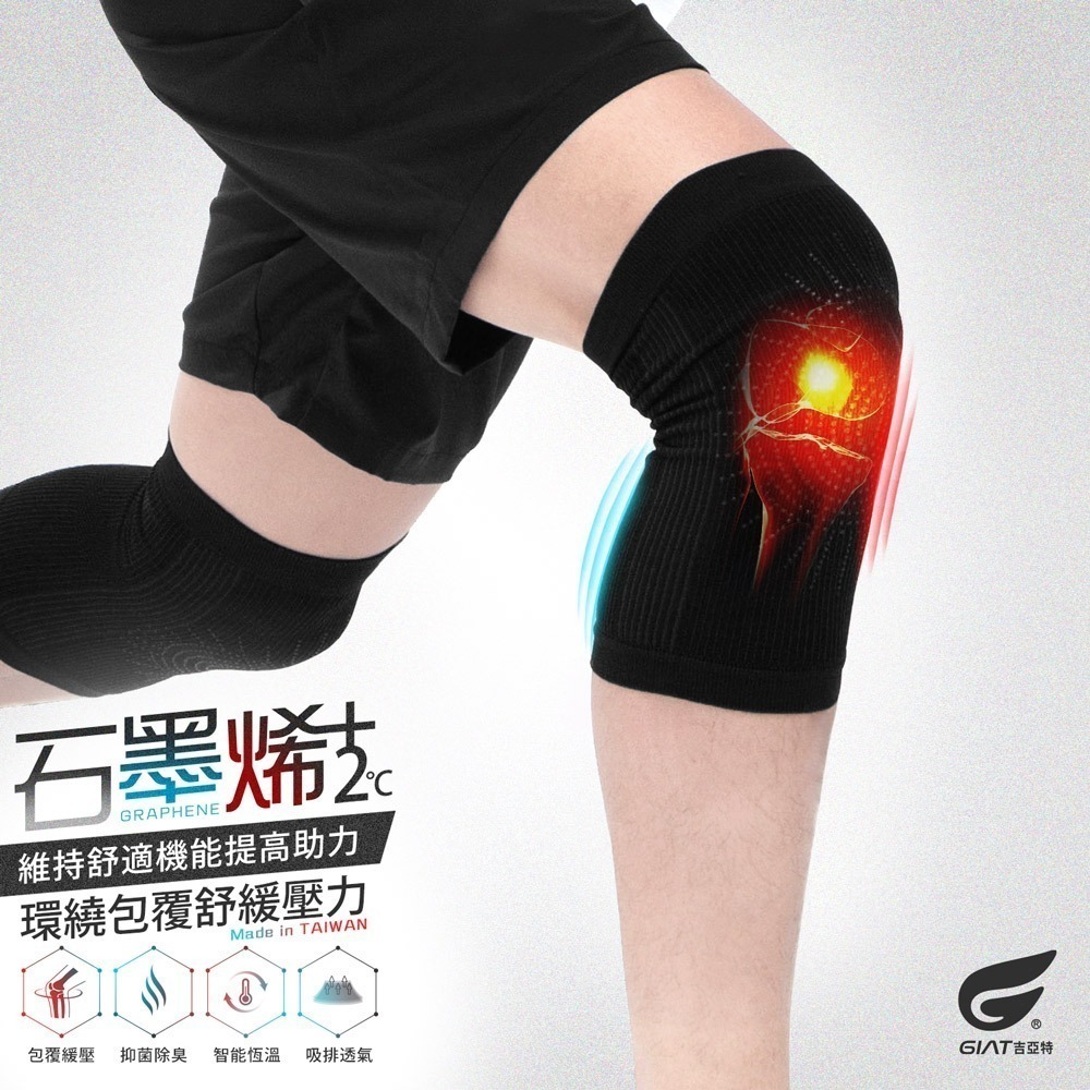 【限時購】GIAT吉亞特｜石墨烯遠紅外線護膝套(1雙組)-細節圖3