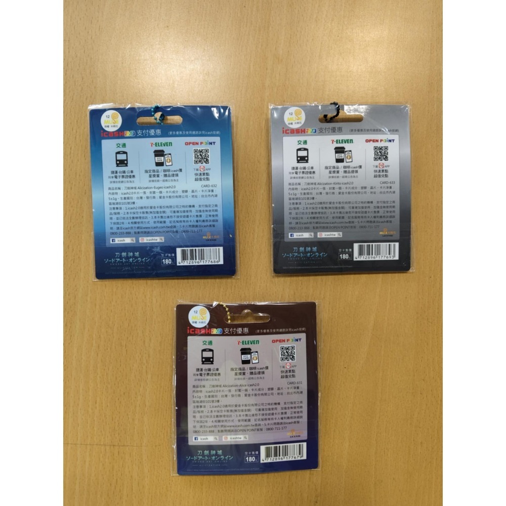 icash2.0日本超人氣動漫之作 (刀劍神域 ) 3個一組600元-細節圖2