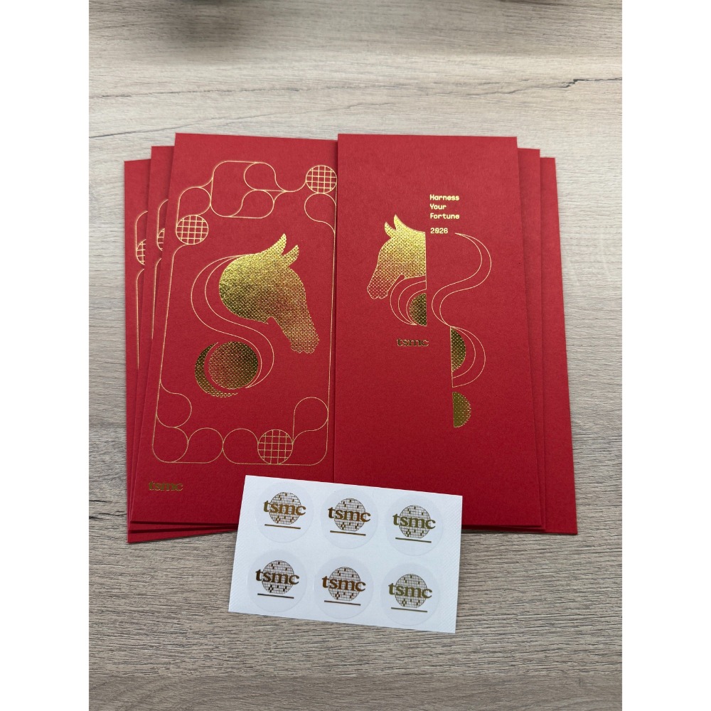 （現貨）2026台積電紅包袋 一包6入 馬年紅包袋 晶片馬 晶圓馬 共兩款-規格圖4