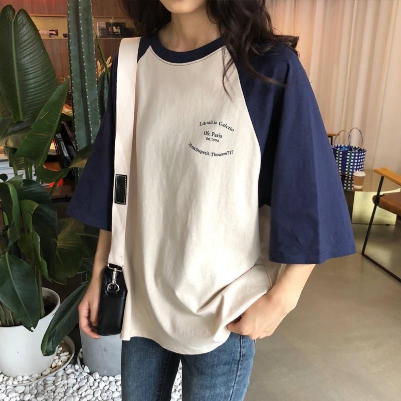 【D.studio】韓版寬鬆慵懶風七分袖短袖上衣 衣服 女裝 T恤 短袖T恤 上衣【T370】-細節圖3