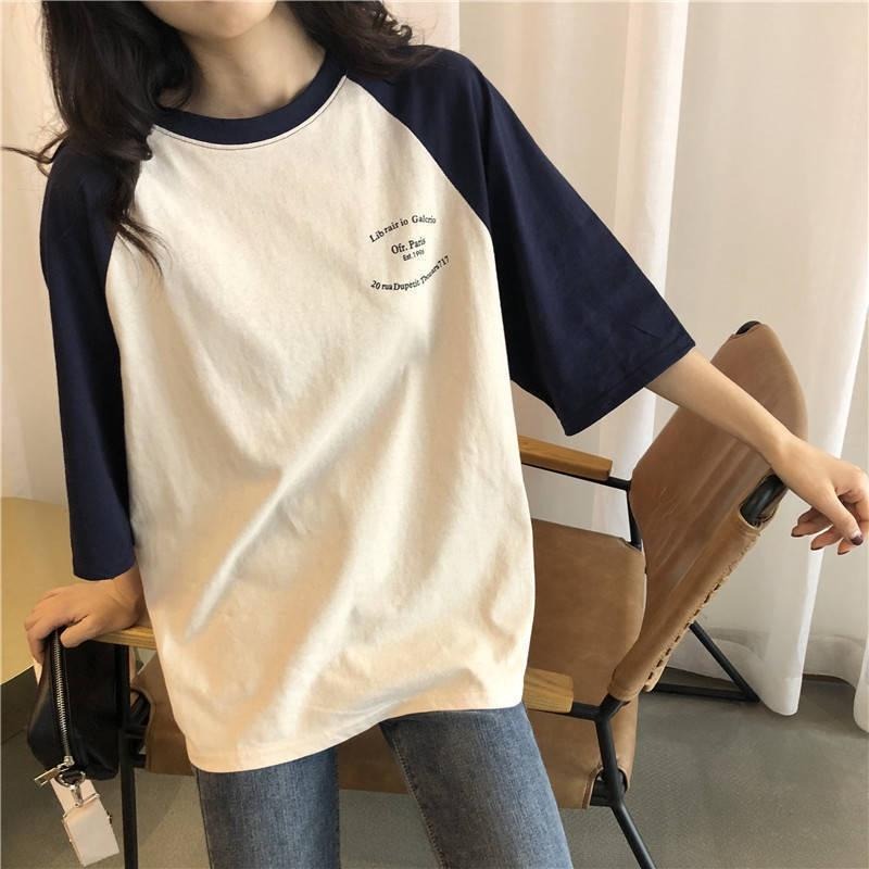 【D.studio】韓版寬鬆慵懶風七分袖短袖上衣 衣服 女裝 T恤 短袖T恤 上衣【T370】-細節圖4