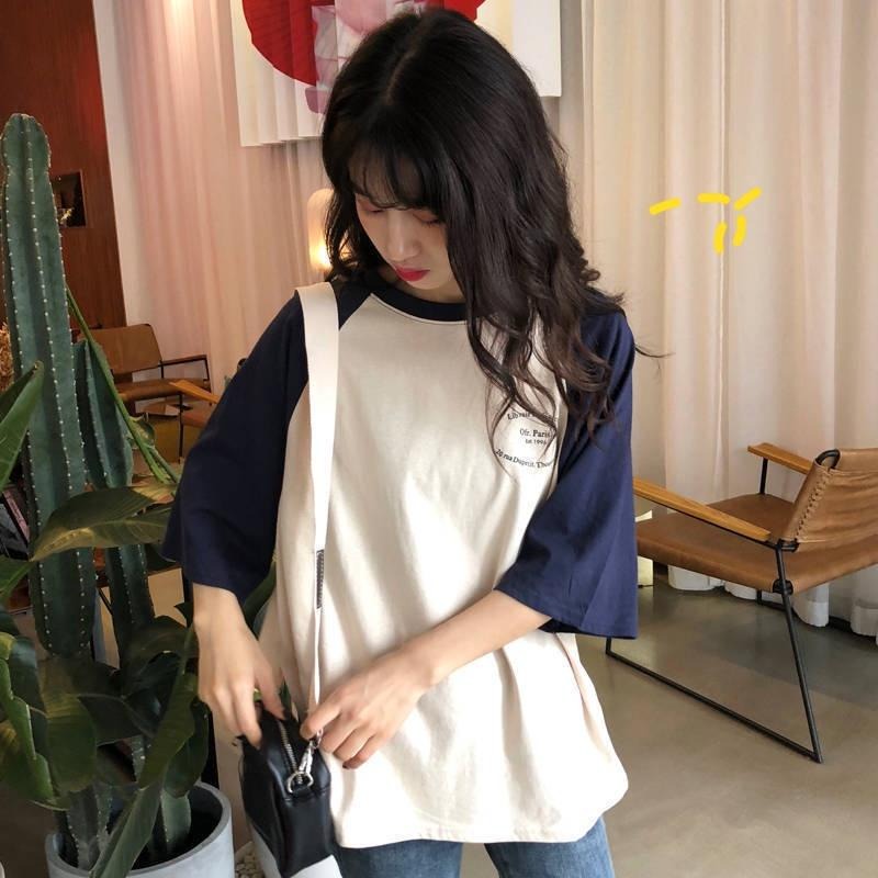 【D.studio】韓版寬鬆慵懶風七分袖短袖上衣 衣服 女裝 T恤 短袖T恤 上衣【T370】-細節圖5